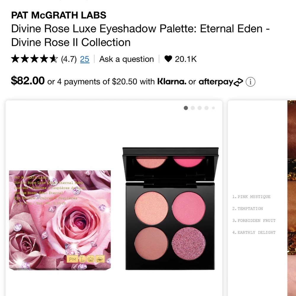 NIB Pat McGrath Divine Rose Luxe Quad: Eternal Eden - Picture 4 of 5